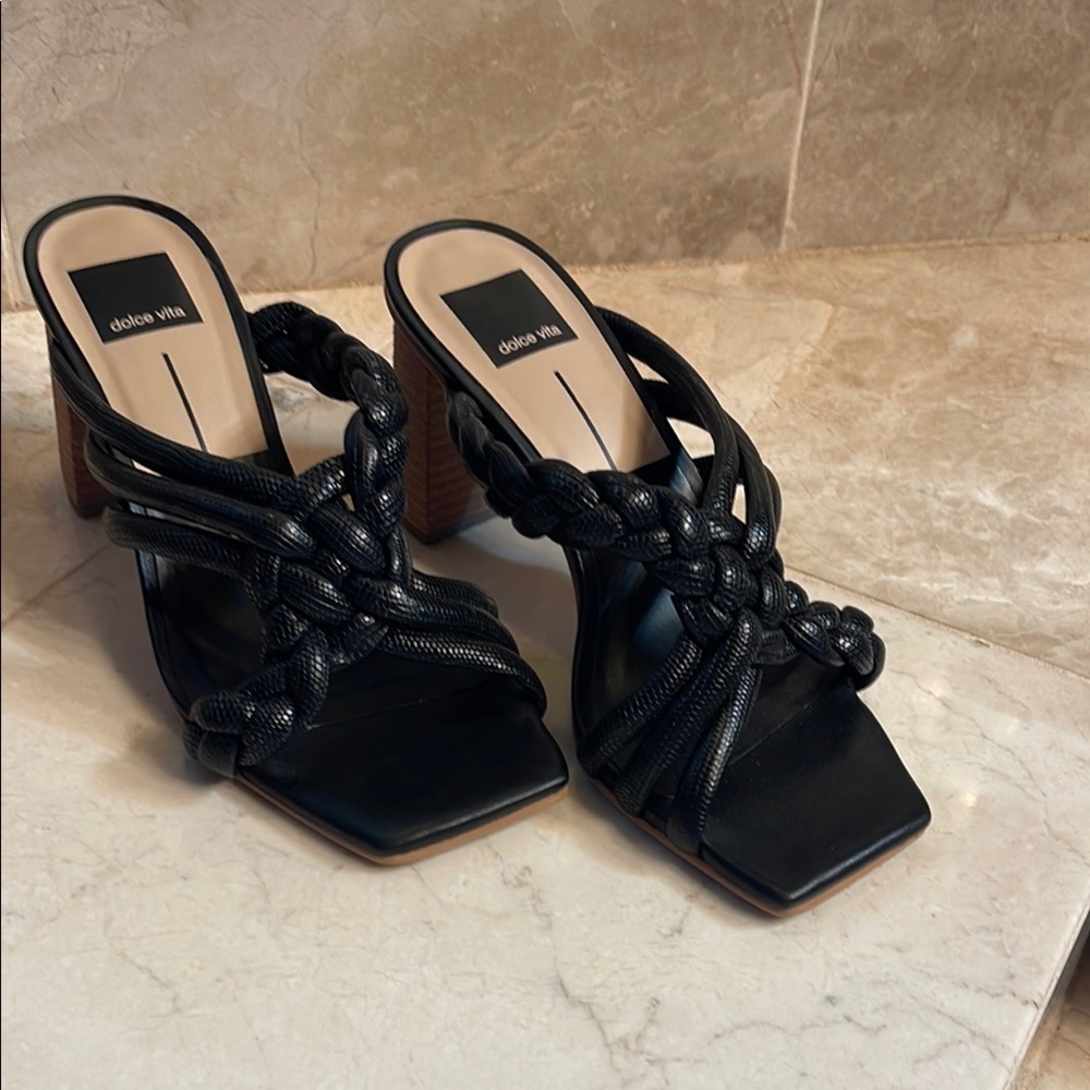 Black Strappy Women's Heels